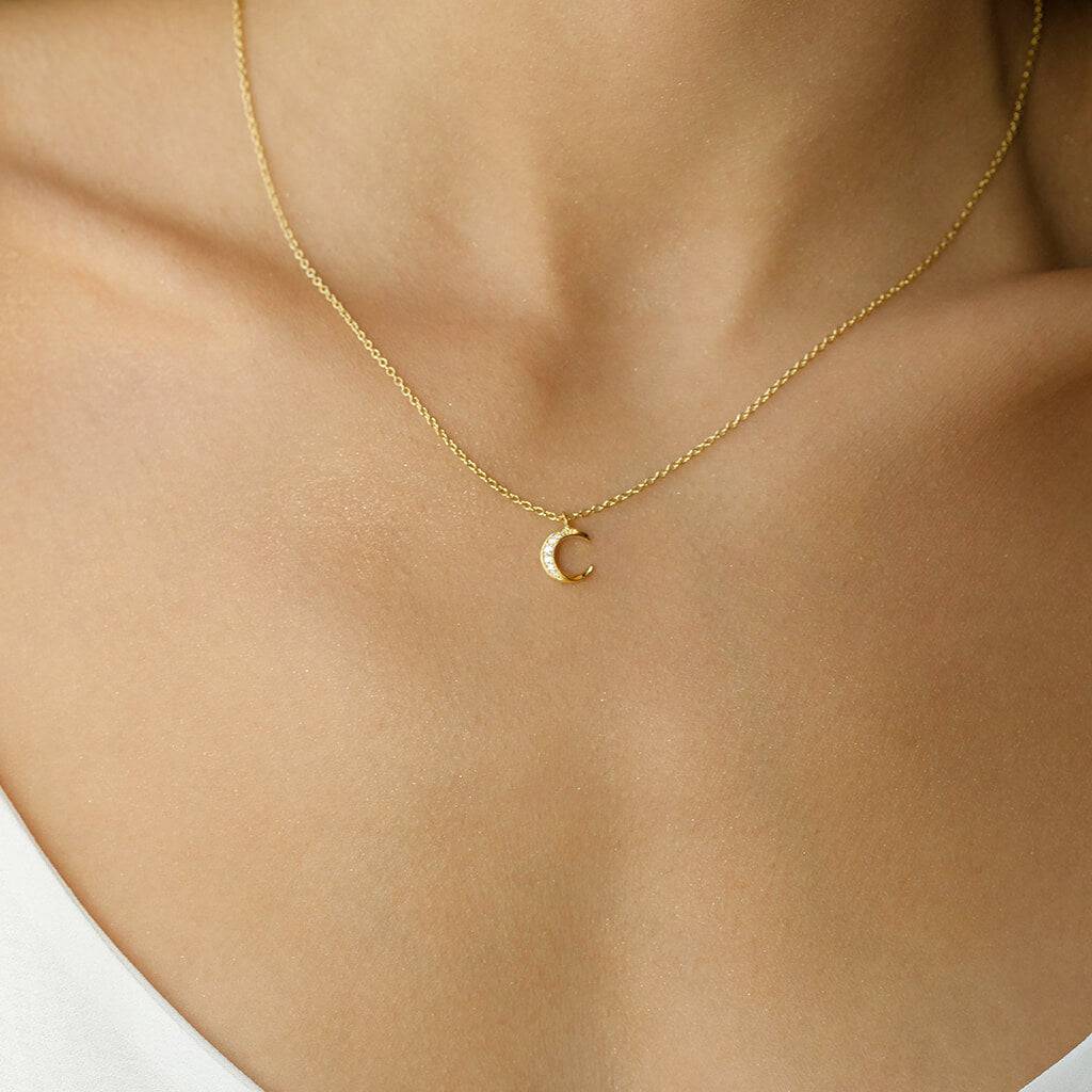 TWISTED CRESCENT MOON NECKLACE - Trove & Co.