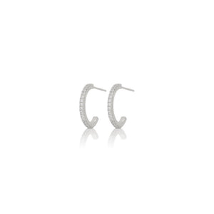 SPARKLING PAVE HOOP EARRINGS - 14K GOLD VERMEIL - Trove Candles