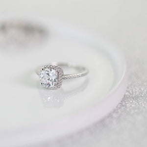 HALO ENGAGEMENT RING - RHODIUM - Trove Candles