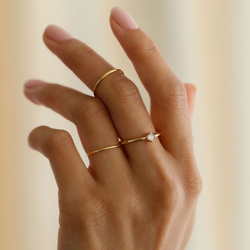 MINI SOLITAIRE RING-Trove & Co.